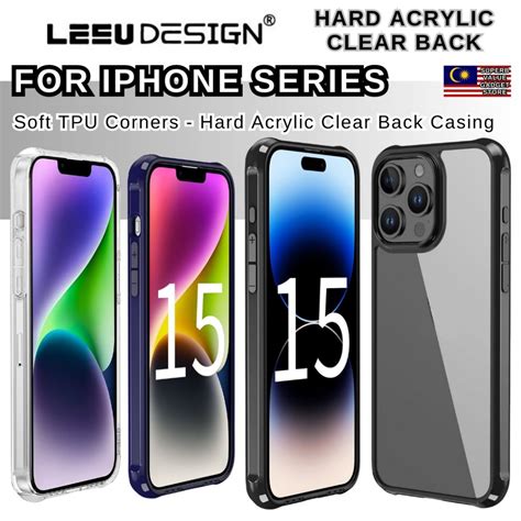 Leeu Acrylic Hard Bumper Shockproof Phone Case Compatible For Iphone