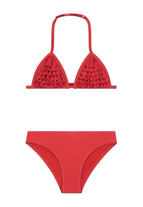 Shiwi Zomer Bikini Meisjes Hibiscus Rood Lori Triangel Set Merkmeisjeskleding Nl