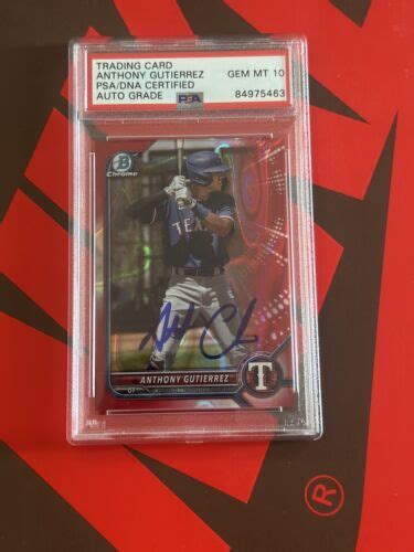 Anthony Gutierrez Bowman Chrome Red Lava Refractor Auto Psa