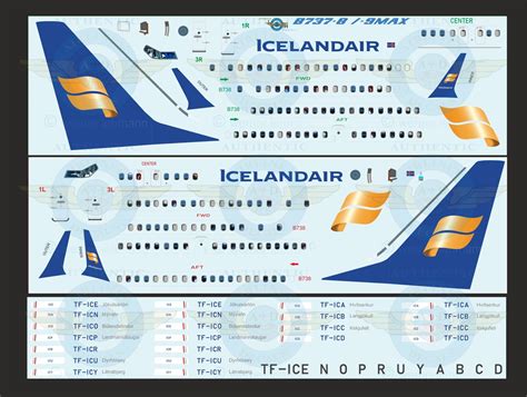 ICELANDAIR B737 8 9MAX AUTHENTIC AIRLINER DECALS