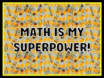 MATH IS MY SUPERPOWER! Math Door Décor, Math Bulletin Board Décor