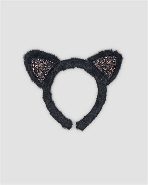 Riachuelo Tiara Infantil De Gatinho Glitter Preto Accessori By