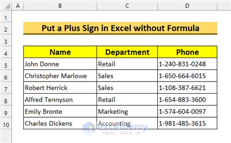 How To Insert A Plus Sign In Excel Without A Formula 3 Methods