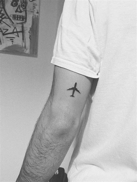 Airplane Heartbeat Temporary Tattoo Airplane Tattoo Travel Tattoo Ekg