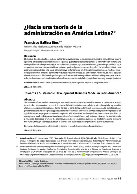 PDF Hacia una teoría de la administración en América Latina