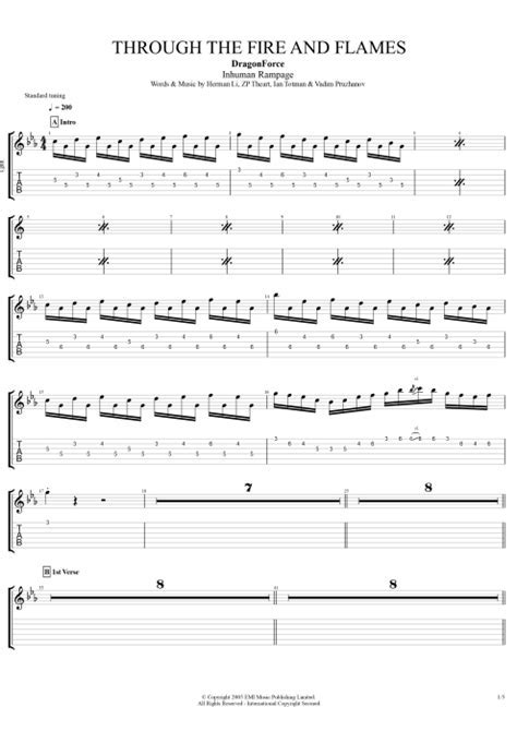 DRAGONFORCE - THROUGH THE FIRE AND FLAMES GUITAR