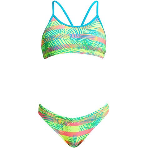 Funkita Racerback Palm Free Bikini Green Swiminn