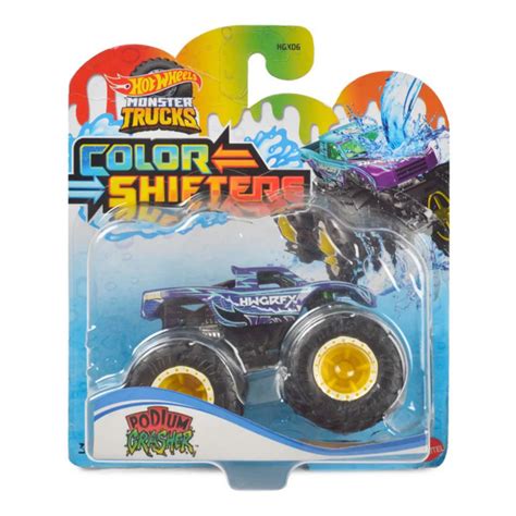 Hot Wheels Monster Trucks Podium Crasher HGX color shifters машинки меняющие цвет в воде