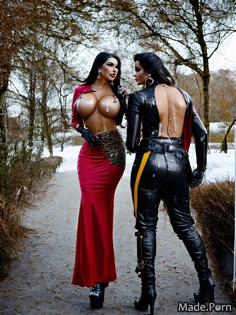 Porn Image Of Oiled Body Big Tits Long Hair Seduction Pouting Lips Profile Shot Perfect Boobs