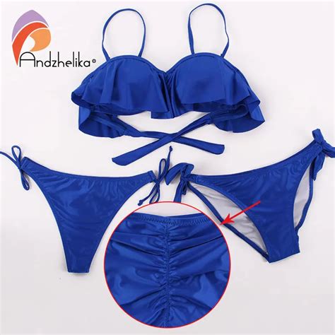 Anadzhelia Sexy Lotus Leaf Bikinis Women Swimsuit Brazilian Bikini Set Beach Bathing Suit Push