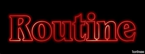Routine Text Effect And Logo Design Word