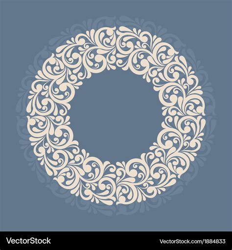 Round floral frame Royalty Free Vector Image - VectorStock
