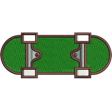 Green Skateboard | Athletics Digitized Embroidery Design | e4Hats