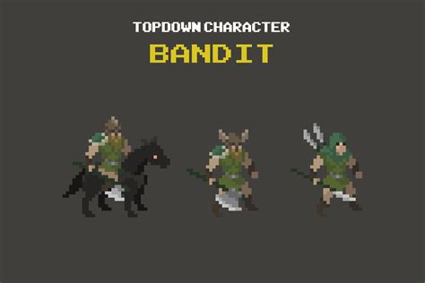 Bandits Top Down Pixel Art Character Assets 2d Characters Unity