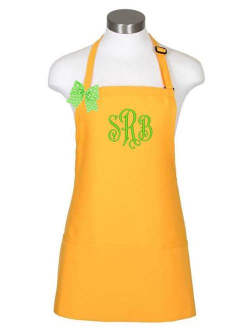 Monogrammed Aprons Personalized Apron Embroidered Aprons For Etsy