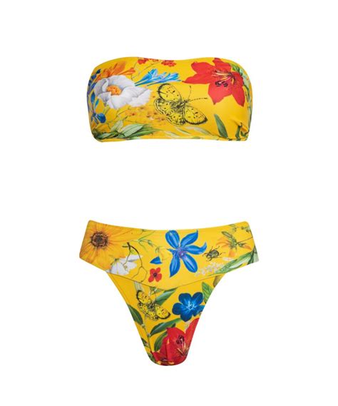 Floral Two Piece Yellow Bikini Vi An Swimwear