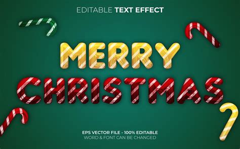 Premium Vector Merry Christmas Text Effect Style Editable Text Effect