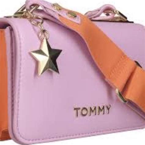 Tommy Hilfiger Pink And Orange Small Bag Worn Out Depop