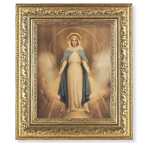 Miraculous Mary Gold Leaf Antique Framed Art Buy Religious Catholic Store