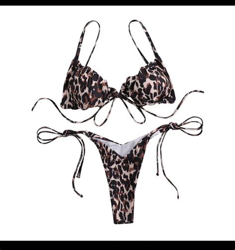 String Tie Bikini Women S Fashion Swimwear Bikinis Swimsuits On Carousell