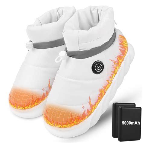 PEEH Heated Slippers Thermal Shoe Boots for Women Men, 5000mAh Battery