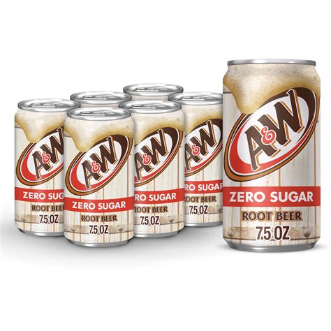 A W Zero Sugar Root Beer Soda 7 5 Fl Oz Mini Cans 6 Pack Walmart