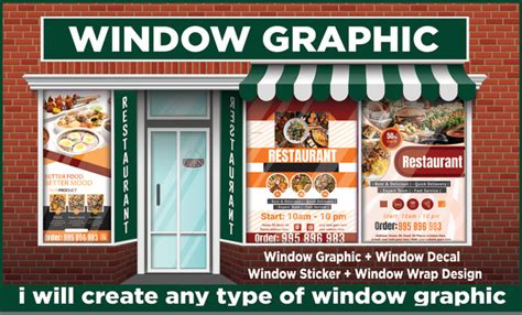 Design window graphics, window sticker, decal, vinyl,signage by Abiadesigner | Fiverr