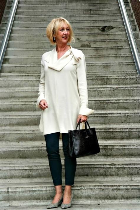 Fashionover60 Greetje In Dress Over Pants Look Over 60 Fashion Over