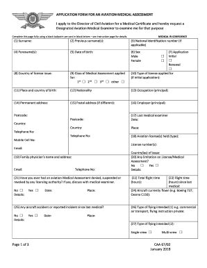 Fillable Online Casapng Gov And Student Pilot Certificate Medical