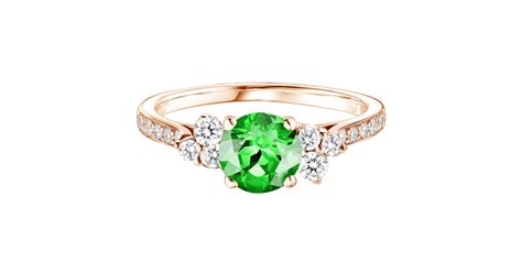 Bague Or Rose Tsavorite Baby Everbloom Mm Pav E Gemmyo