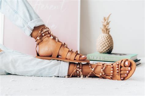 Nude Beaded Tie Up Sandals Greek Leather Sandals Boho Etsy