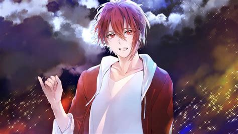 Red Eyes Redhead Anime Boy With White Red Dress Sky Background HD Anime ...