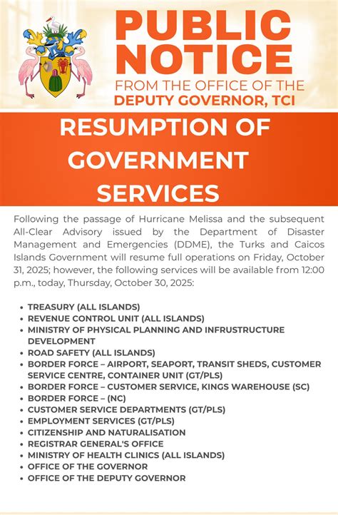 The Office - 𝐏𝐮𝐛𝐥𝐢𝐜 𝐒𝐞𝐫𝐯𝐢𝐜𝐞 𝐑𝐞𝐬𝐮𝐦𝐩𝐭𝐢𝐨𝐧 The Turks and Caicos Islands