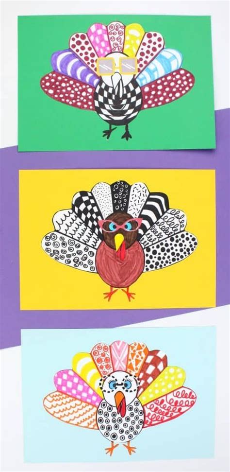 Crazy Turkey Art With Printable Turkey Template Emma Owl Turkey Art