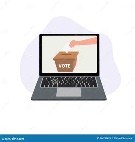 Online Voting System. Election Screen on Laptop for E-Democracy, Remote