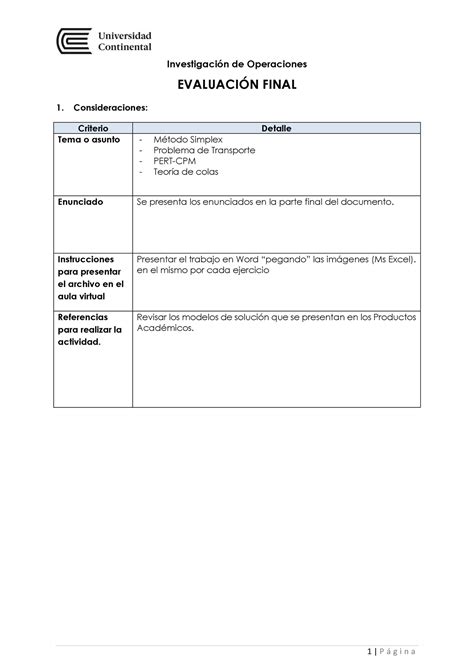 Evaluaci N Final Entrega Evaluacin Final Consideraciones