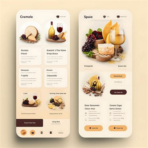 Premium Ai Image Mobile App Layout Design Of Wine And Cheese Delivery