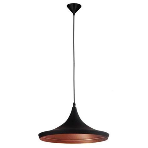 Luminária Pendente Chapéu Tom Dixon Preto e Cobre MadeiraMadeira