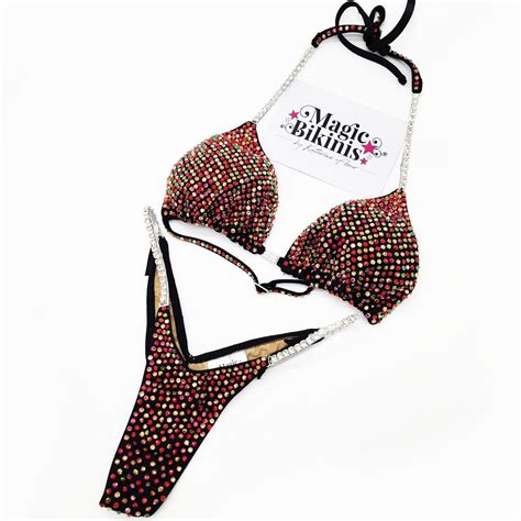 Competition Bikini No Npc Black Lycra With Connectors Magic Bikinis Custom Competition