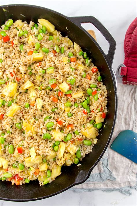 Pineapple Cashew Vegetarian Fried Rice Recipe - Make and Takes