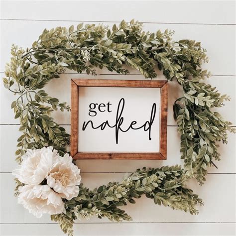 Get NAKED Bathroom Sign Funny Bathroom Decor