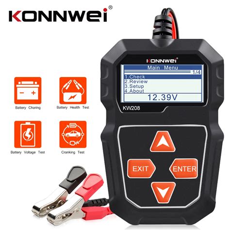 KONNWEI KW208 Car Battery Tester 12V 100 to 2000CCA Cranking Charging ...