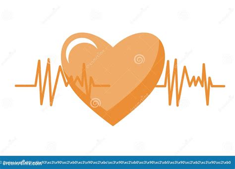 Vector Cardiogram Heart And Pulse Body Condition Heartbeat Stock