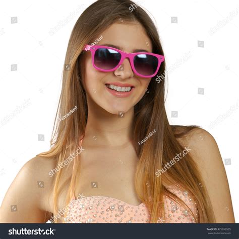 Woman Bikini Sunglasses Isolated Stock Photo 475656535 Shutterstock