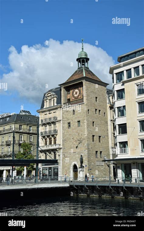 Geneva Clock Tower Stock Photo Alamy