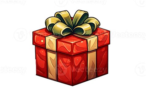 Ai Generated Christmas Gifts Sticker Illustration On A Transparent