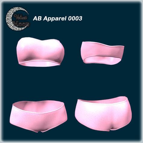 D Model Vm A Strapless Bra And Low Rise Pantie Bikini Underwear Vr Ar Low Poly