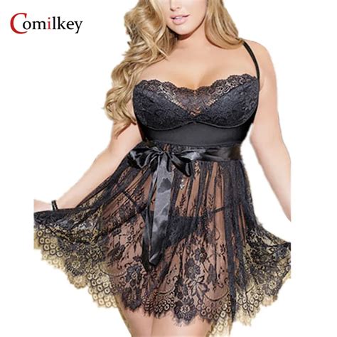 Plus Size Lace Lingerie Set For Women Erotic Uniform With Baby Dolls Tempting Exotic Apparel