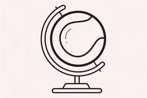 World Globe Tennis Ball Outline Icon Graphic By Sargatal · Creative Fabrica
