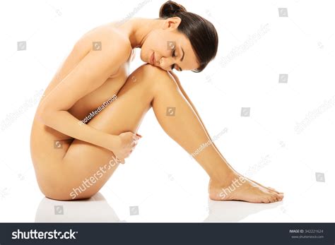 Slim Nude Woman Sitting Her Head Stock Photo 342221624 Shutterstock